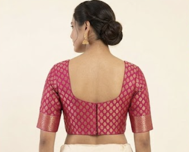 [Sample] Rani pink Banarasi blouse, photo 2