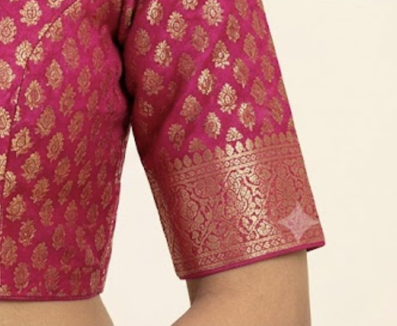 [Sample] Rani pink Banarasi blouse, photo 3