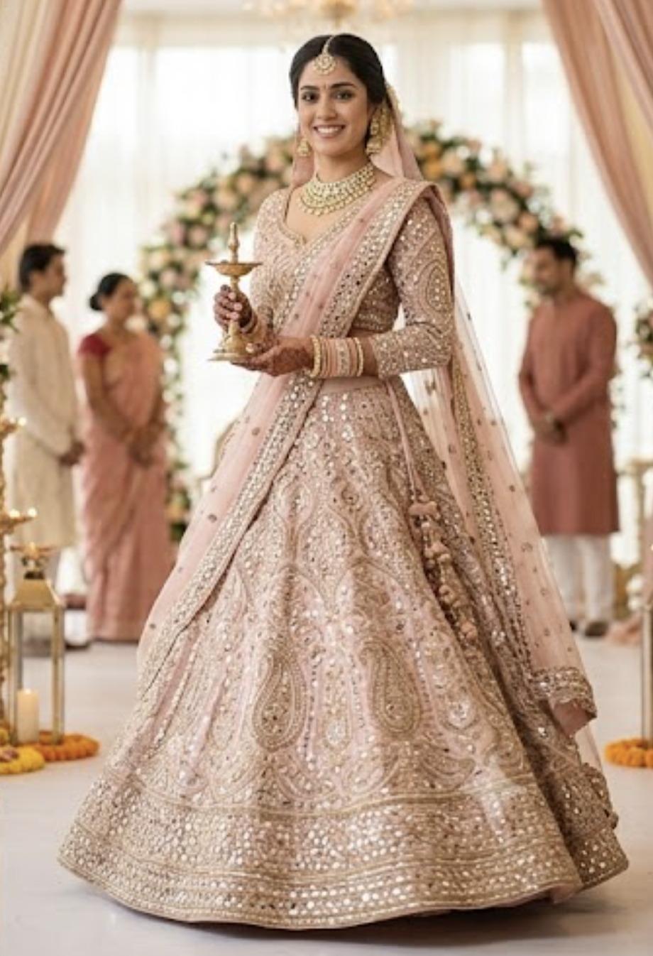 Blush Mirror Bridal Lehenga